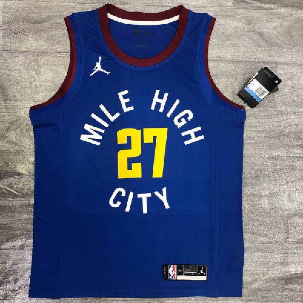 Men's Denver Nuggets Jamal Murray #27 Jordan Blue 2020/21 Swingman Jersey - Statement Edition-Pro Kit Vault | Brand New 26/27 Sports Jerseys